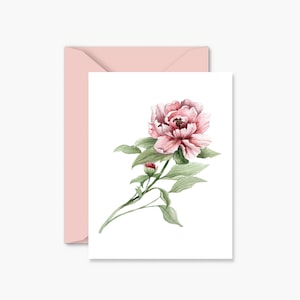 de voeux pivoine | Carte vierge