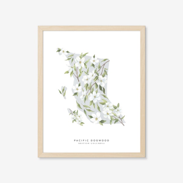 British Columbia Dogwood: Art Print, Canada, Province, City Art, Provincial Flower, State Flower