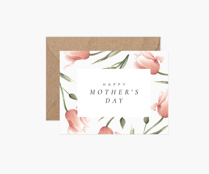 Mother's Day Card Blank Greeting Card Mom Mama Floral Card image 1