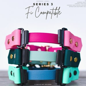 Fi Series 3 Compatible - 5/8” Waterproof Biothane Durable Dog Collar - Mess Mud Stink Resistant Vegan Leather Wipe Clean Fi Not Included