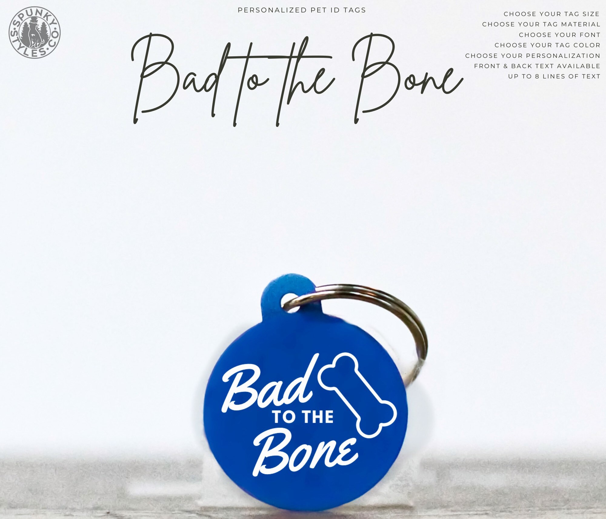 Bad to the Bone Pet ID Tag Custom Personalized Dog Tags for Pets Pet ID Tag Gift Cat Dog ID Pet Name Tags 8 Lines Sublimation Tag Etsy