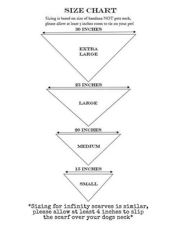 Dog Bandana Size Chart