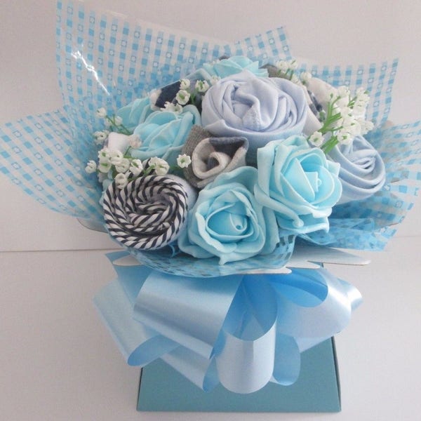 Baby Clothes Bouquet, New Mum Gift, Baby Shower, Nappy Cake, Boy, Girl, Unisex