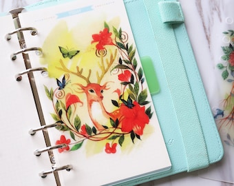 Set of 5 Forest deer Planner Dividers/A5 dividers /Personal dividers /Planner divider set /Filofax dividers /kikki k / Dashboard