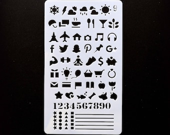 To do list stencil /Journal Stencil /Notebook Stencil/ checklist, star, weather, number Bullet Journal Stencil/ plastic Stencil