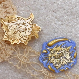 Maine Coon Cat Wax Seal Stamp/ Animal Wax Stamp/ envelope Wax Seal Stamp/ Retro wax seal stamp/wedding wax seal kit/Invitation Greeting Card