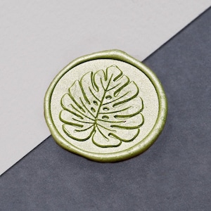 Monstera leaf Wax Seal Stamp/tropical leaf  Wax Seal Stamp/tropical Wedding wax seal stamp/greenery plant wedding wax seal kit
