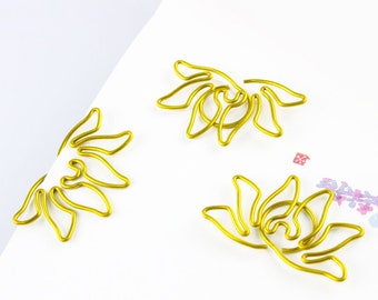 12PCS Gold Lotus clips/ Flower paper Clip/Binder Clips/ Office Supplies/ Book paper Clip