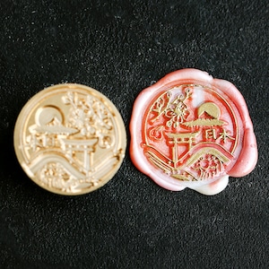 Sakura wax Seal Stamp/ Japanese building Wax Seal Stamp/ Sunset wax Seal Stamp/ invitation seal /wedding  gift box set