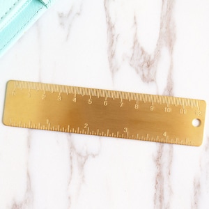 12cm Brass ruler, metal ruler, Drawing Ruler, kawaii stationery, student ruler, Back to School,travelers notebook accessories