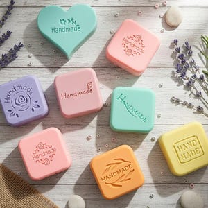 Soap handmade stamp, handmade pattern soap stamp, custom soap stamp, acrylic soap stamp image 1