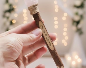 Custom Rustic Wooden crystal Twig Pens, ballpoint pen, rustic wedding quartz pens,wooden pen, wedding guestbook pen,