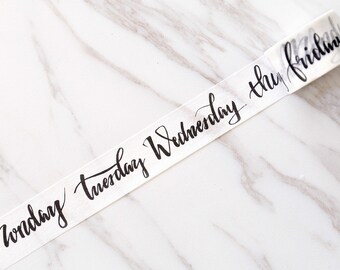 Week Washi Tapes/ weekly Washi Tape/handwriting font days of week planner Washi / Masking tape/ japanese washi tape/Planner Supplies