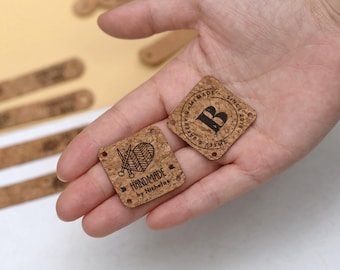 Personalized Handmade Labels, Custom Faux Leather Tags for Knitted hats/gloves/blanket, Crochet  Labels, Personalzied Tags with your design