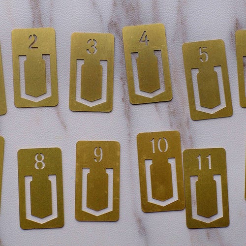 Brass Paper Clips / Brass Metal Number Clips/office Etsy