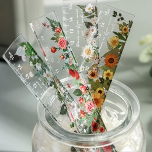 Flower ruler, Rose ruler, Sunflower ruler, Drawing Ruler, cute ruler, 15cm ruler