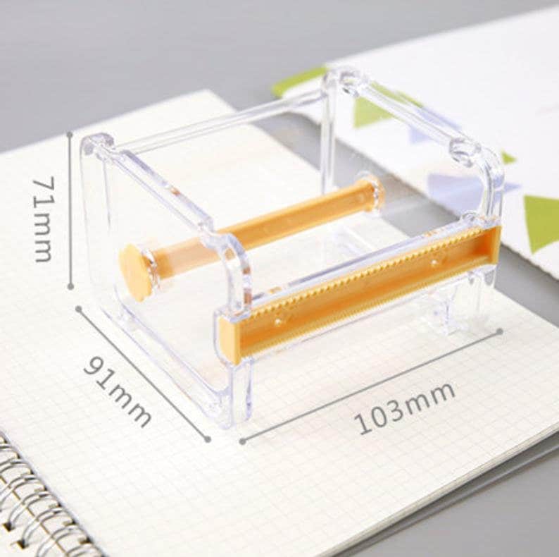 Operitacx 1 Set Tape Holder Tape Stand Heat Tape Washi Tape Dispenser  Invisible Tape Cutter Tape Organizer Clear Stand Heat Transfer Tape  Dispenser