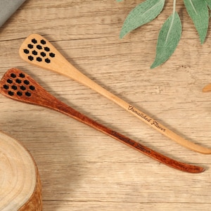 Personalized Handmade Wooden Honey Spoon, Custom Wooden Honey Stick,Bee Honey Spoon,Wedding Gift,Wooden Twister Stick,Bee Honey Stick