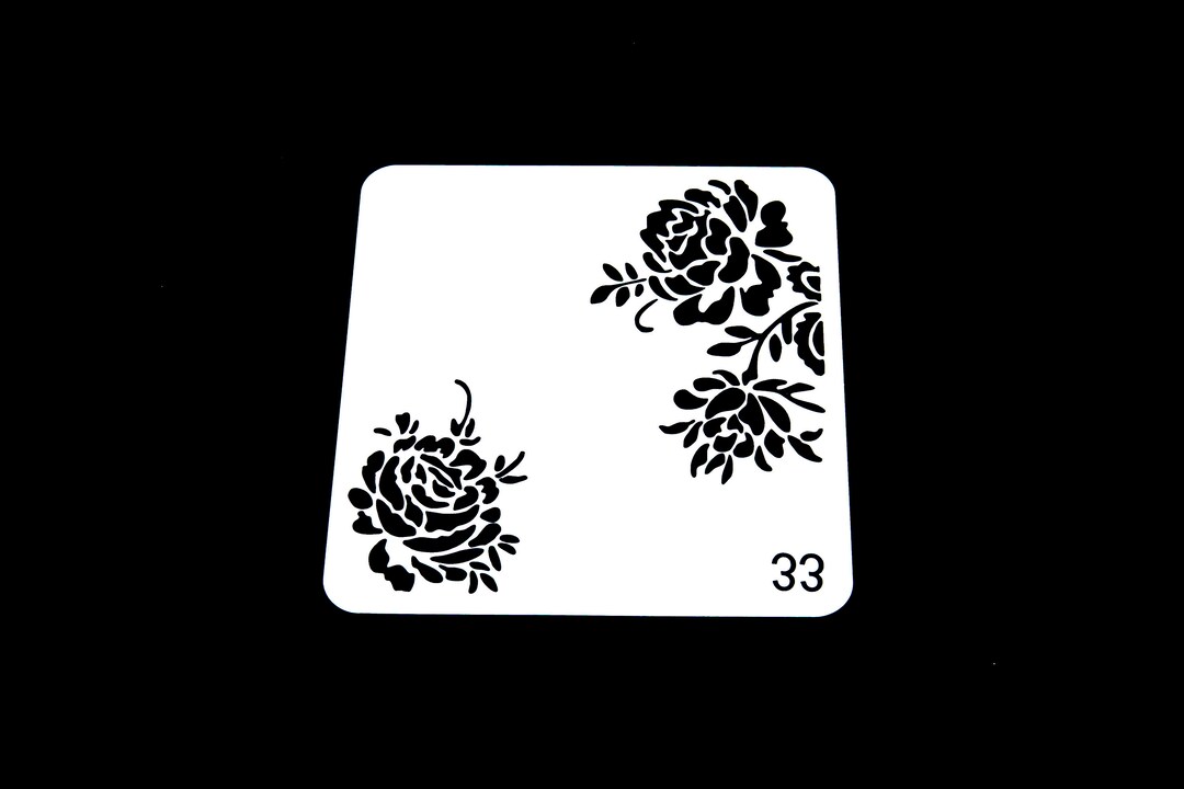 Rose Stencil /three Roses Stencil /flower Journal Stencil /notebook ...