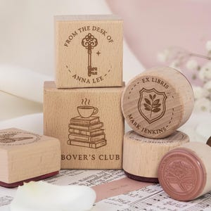 Custom wood Stamp with Your Design and Size / wedding wood Stamp | Wood Mount stamp /large custom design stamp/ bild 2