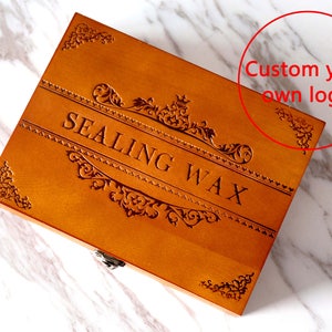 Custom your own logo  Wax Seal box set /wedding gift box set  wedding Wood Gift Box /birthday gift box