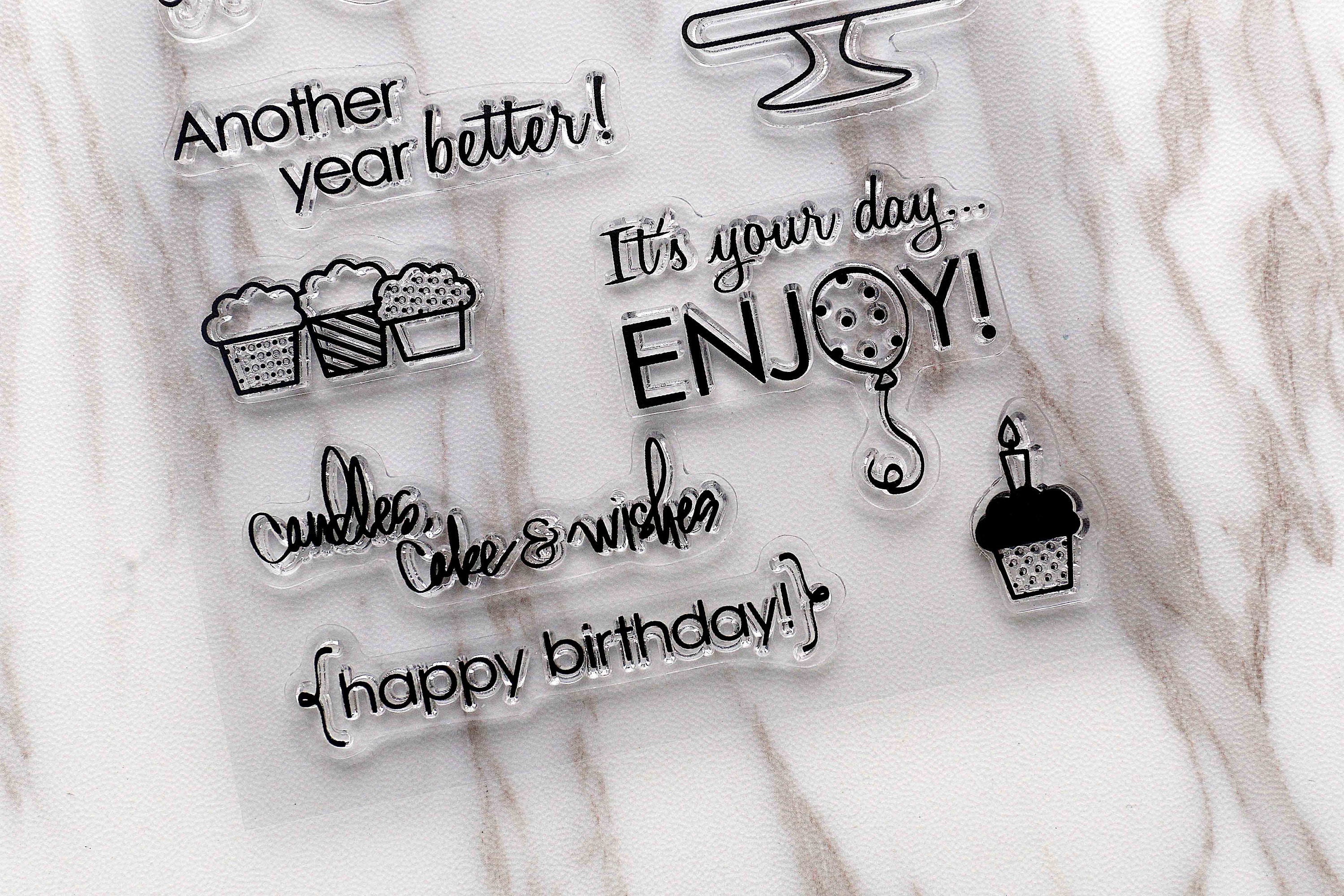 Happy Birthday Clear Stamp/party Clear Stamps/birthday Wishes Etsy