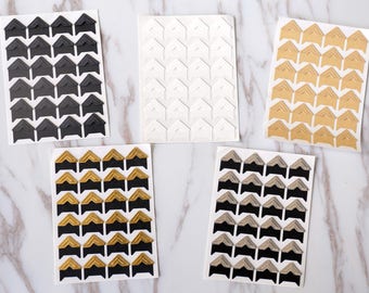 24pcs, Photo Corners Stickers, black  Photo Corners, white,kraft , gold , silver, scrapbook corners, Adhesive photo, photo album stickers