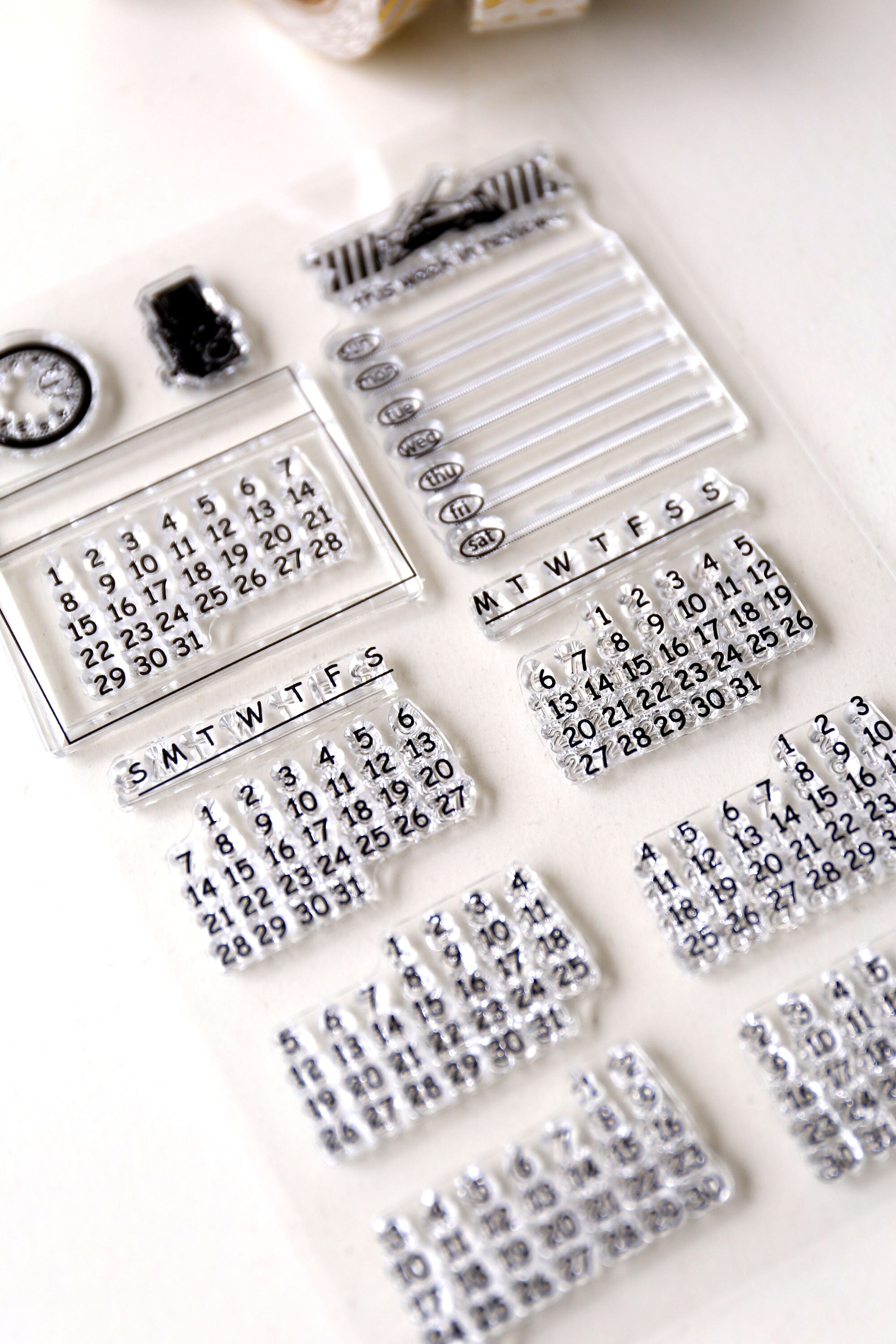 Calendar Clear rubber Stamps/Planner Stamps/Stamp Set/Food Etsy