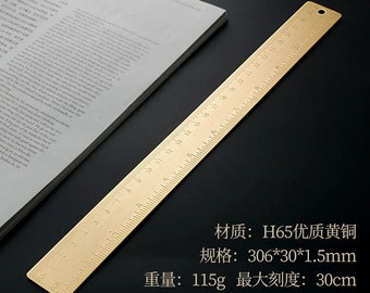 30cm Brass ruler, cute ruler, aesthetic ruler, metal ruler, desk accessories, back to school supplies, school supplies