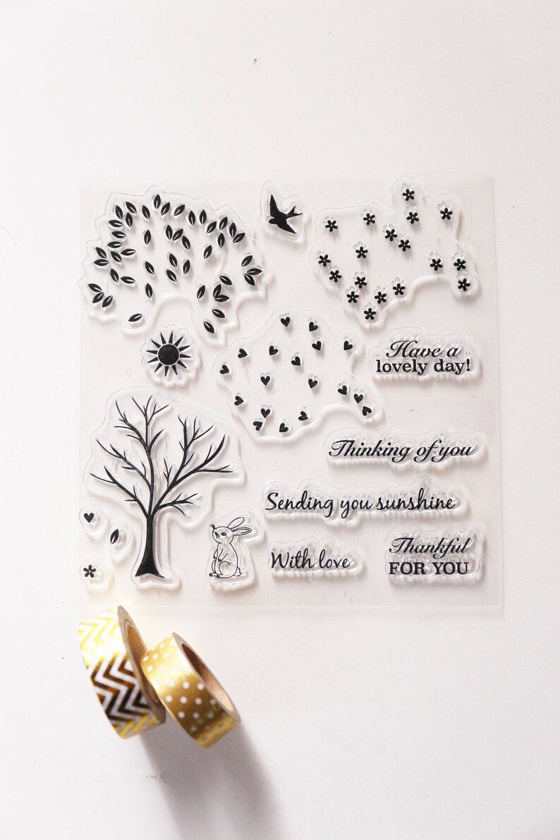 Trees Clear rubber Stamps/Planner Stamps/Stamp Set/Food Etsy