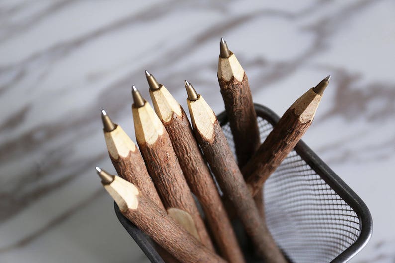 Rustic Wooden Natural Twig Pens Ballpoint Pen Rustic Wedding Etsy