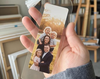 Custom Acrylic Bookmark with Photo, Personalized Gift for book lovers,Bookmark with tassel, Custom Photo Acrylic Bookmark,Best Friend Gifts