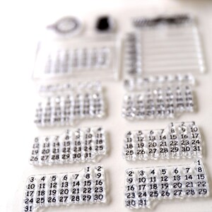 Calendar Clear rubber Stamps/Planner Stamps/Stamp Set/Food Stamps/Planning accessory/ image 6