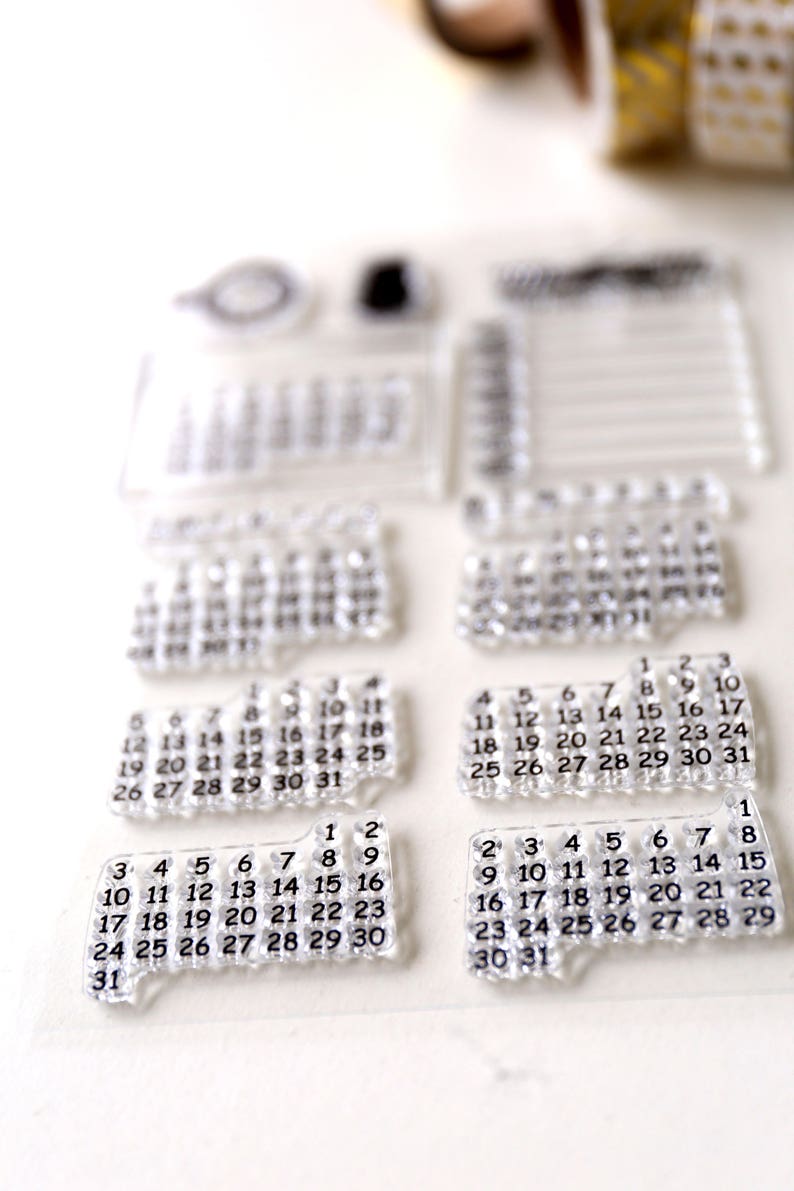 Calendar Clear rubber Stamps/Planner Stamps/Stamp Set/Food Stamps/Planning accessory/ image 6
