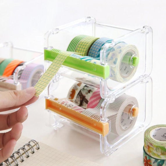 8 Pack Transparent Visible Desktop Multi Washi Masking Tape Dispenser,Tape  Cutter,Roll Tape Holder 