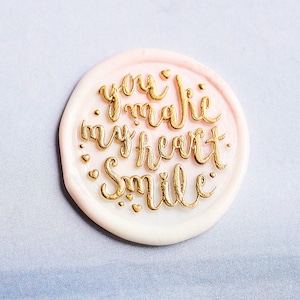 You make my heart smile Wax Seal Stamp/Retro Wax Sealing Stamp/ Vintage  wax seal stamp/ Invitation wedding wax seal kit