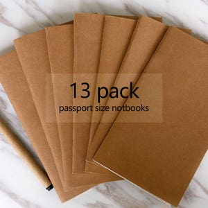 13PCS Passport Traveler's Notebook Insert/Midori Refills/Midori Insert /Paper Refill for Midori/Small Kraft Journals, Blank/Lined Notebook