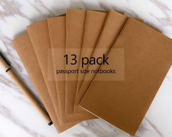 13PCS Passport Traveler's Notebook Insert/Midori Refills/Midori Insert /Paper Refill for Midori/Small Kraft Journals, Blank/Lined Notebook