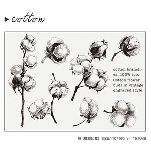 Cotton Clear Rubber Stamp Set/Plant clear stamps set/cotton clear stamp /Rubber transparent clear stamp