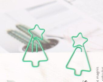 20pcs Christmas tree Paper Clips/ bookmarks Metal Paper Clip, Christmas paperclips, Office Supplies, journal Clip Planner Accessories