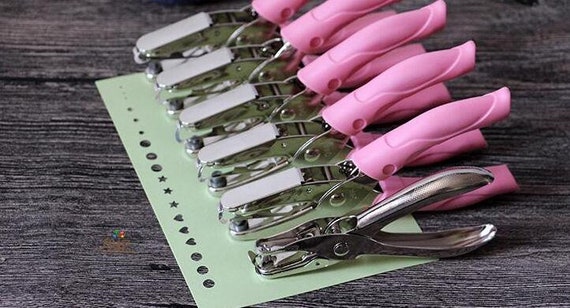 Hand Hole Puncher Pink Handle (Heart) Hole Punch Craft A4 Paper