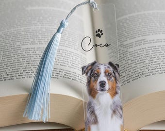 Custom Pet Portait Acrylic Bookmark, Personalized Gift for Pet Owners &Friends,Memorial Pet Gift, Custom Pet Portraits Acrylic Bookmark