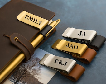Personalised Brass Bookmark Clip, Personalized Gift for Book Lovers, Traveler notebook book clip Unique Page Marker, Custom Name or Message