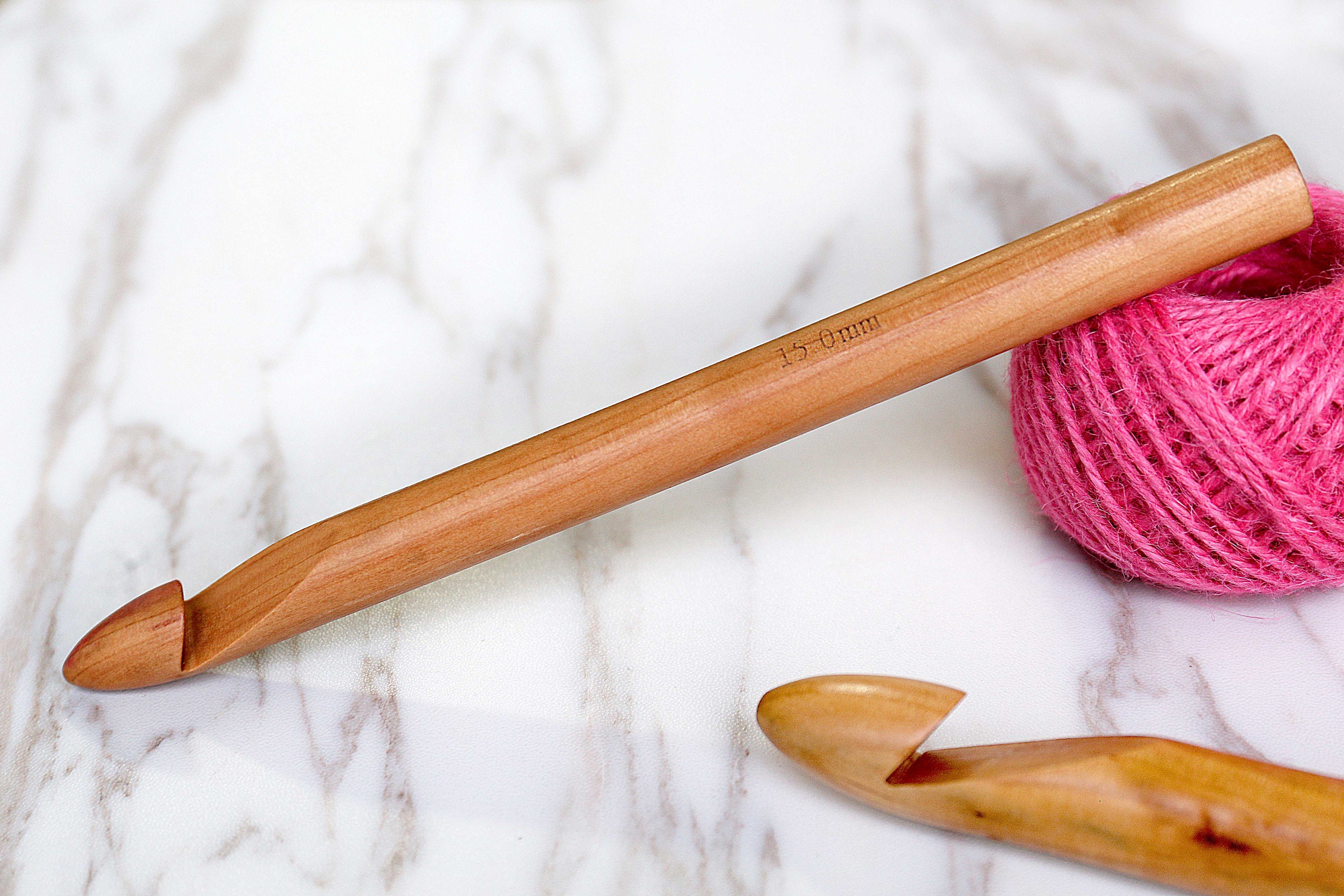 Natural Wood Hand-Turned Crochet Hook – MJYarns