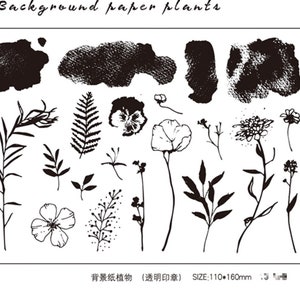 Plants  Clear rubber Stamps/botanical Planner Stamps/Stamp Set/party house clear  Stamps/Planning accessory/