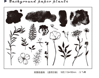 Plants  Clear rubber Stamps/botanical Planner Stamps/Stamp Set/party house clear  Stamps/Planning accessory/