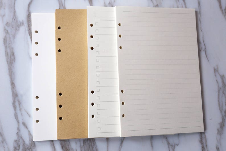 A5 Planner Inserts /blank Inserts /personal size lined Inserts/dot/grid/filofax personal inserts/printed planner inserts, image 1