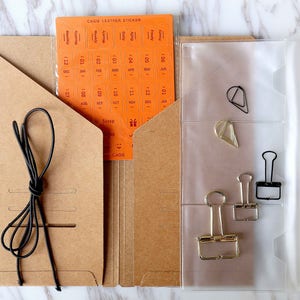 Basic Beginner&#39;s Kit for Midori Travelers Notebook gift basket/Card organizer/Starter Kit/Card holder/Journal Accessories/midori accessories
