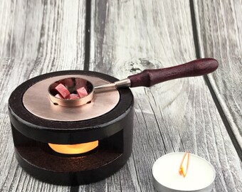 Wooden Melting Furnace Tool Stove Tool /Wax Sealing Stove/  Brass Wax Spoon/wax sealing/Wax Seal tool