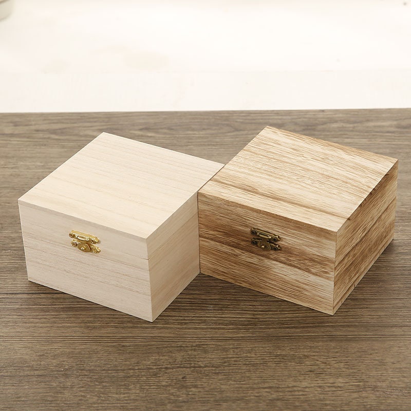 Unfinished Wooden Deck Box with Hinges & Latches - card storage case – The  Designcraft Studio